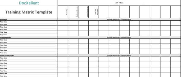 Employee Training Matrix Template